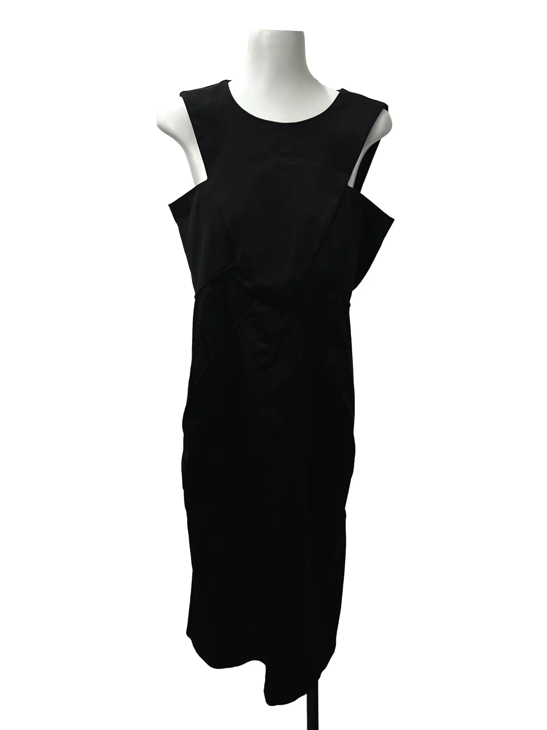 Black Asymmetric Midi Dress