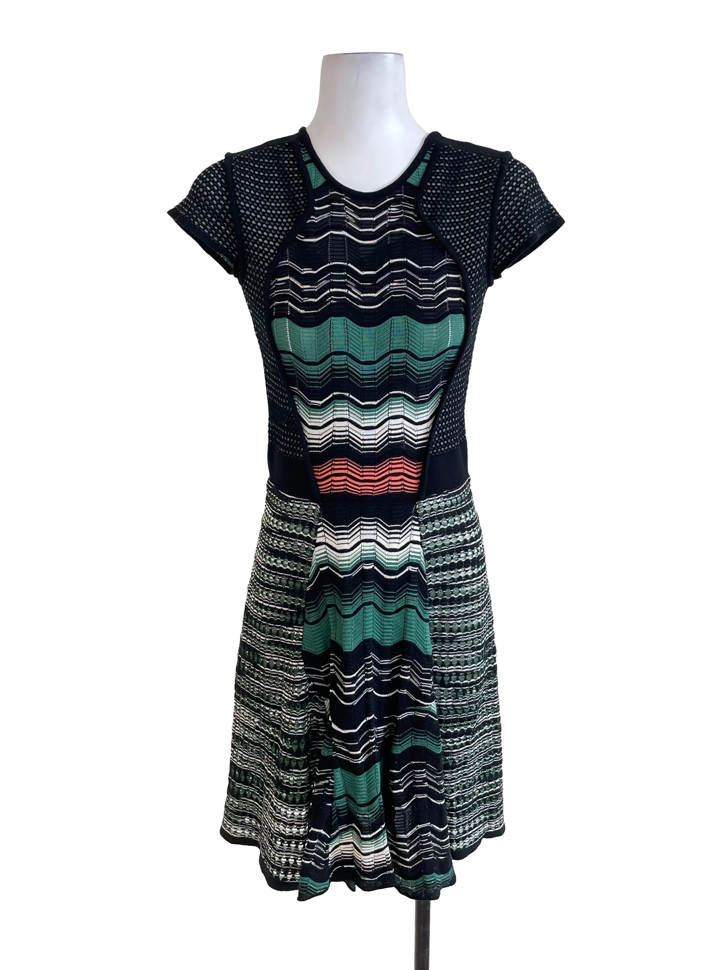 Black Knit Gored Dress