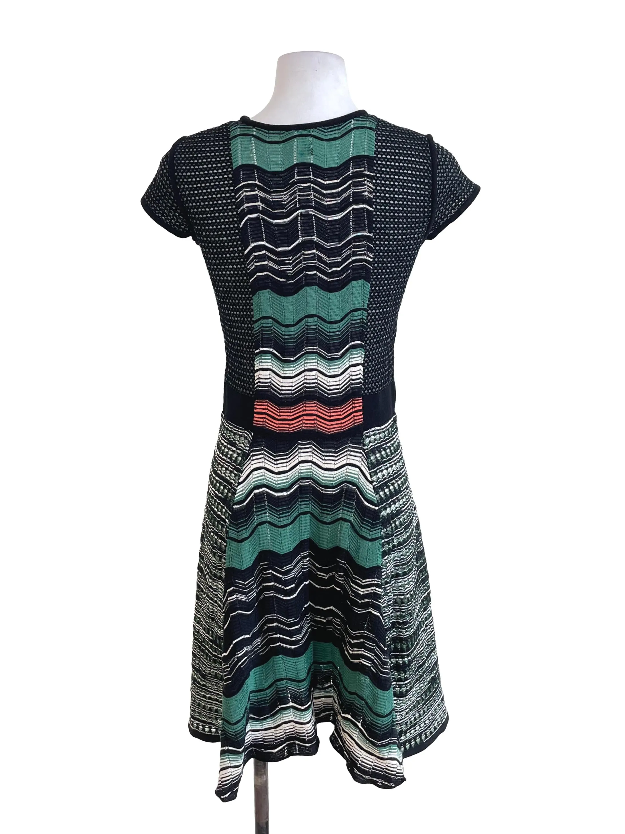 Black Knit Gored Dress