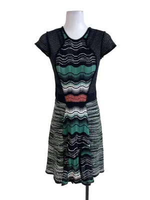 Black Knit Gored Dress