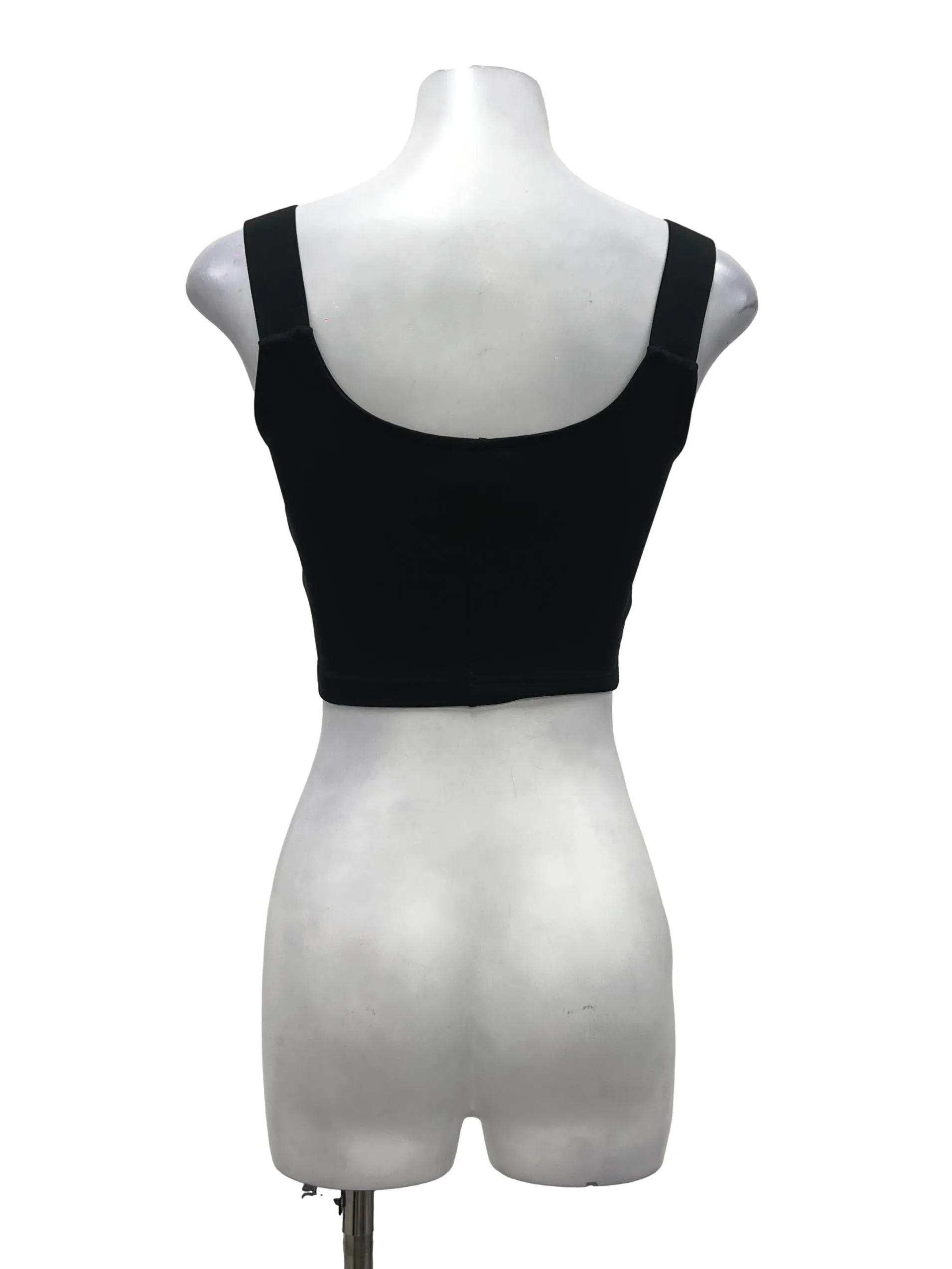 Black Mini Side Logo Croset Top