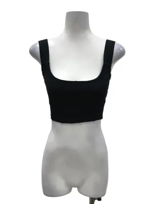 Black Mini Side Logo Croset Top