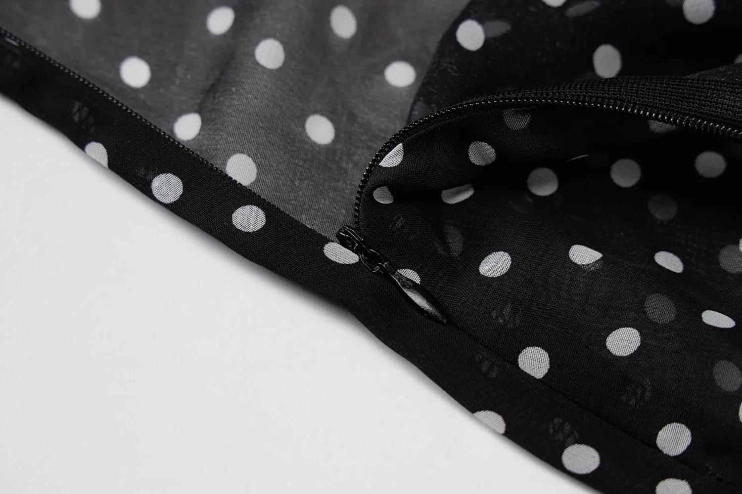 Black Polka Dots See Through Spaghetti Strap Maxi Dress