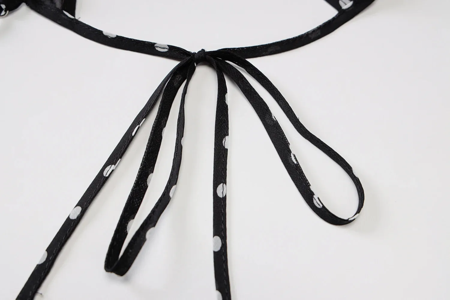 Black Polka Dots See Through Spaghetti Strap Maxi Dress