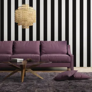 Black Self-Adhesive Wallpaper Mini Stripe ST603