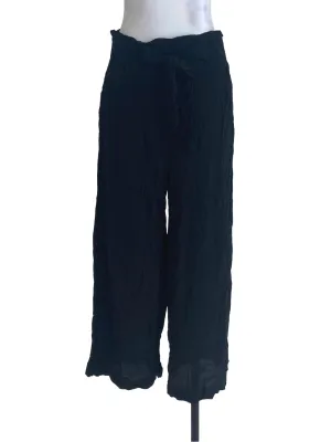 Black Textured Pants