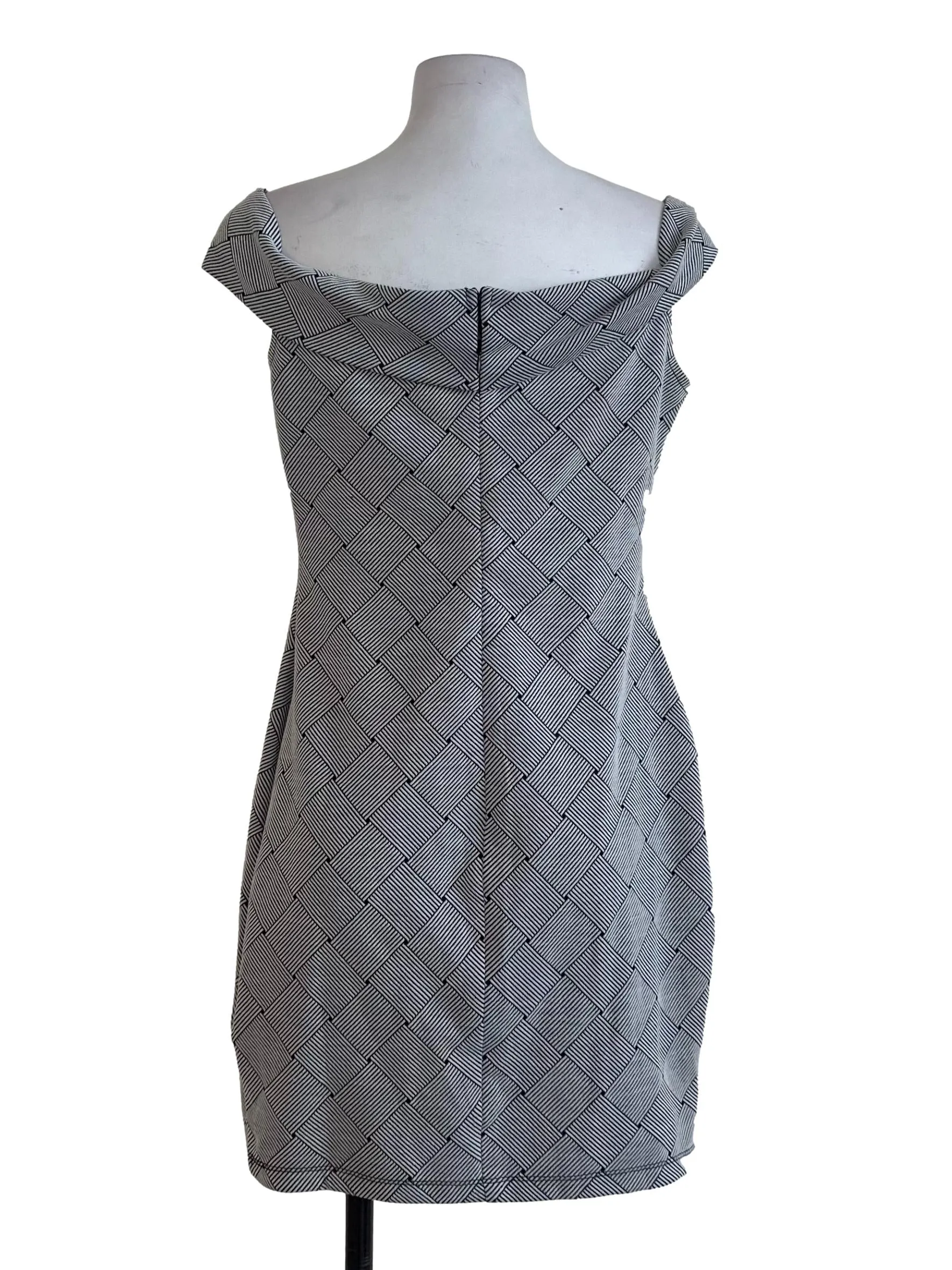 Black Textured Pattern Dress