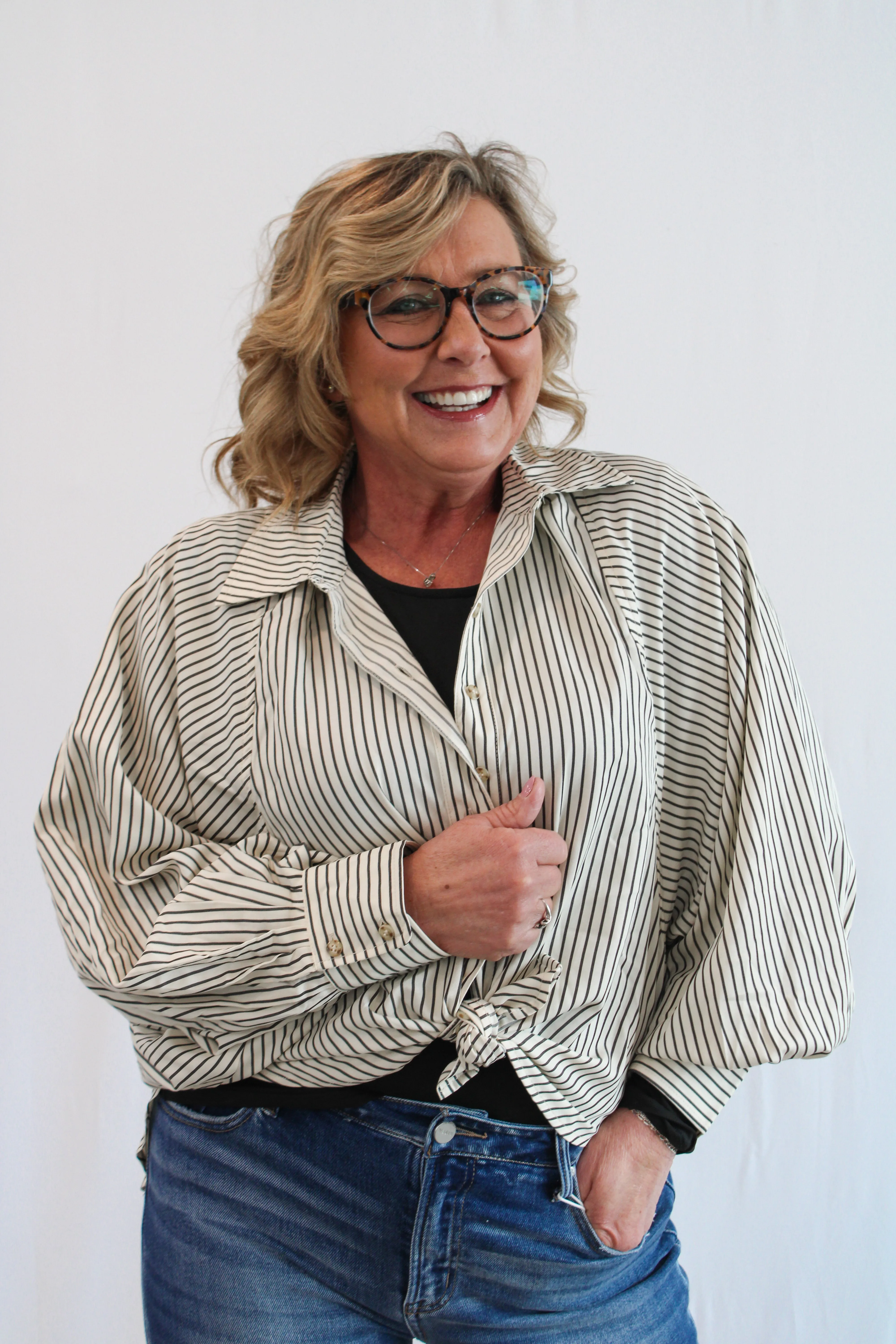 BLAKE RAGLAN STRIPED TOP