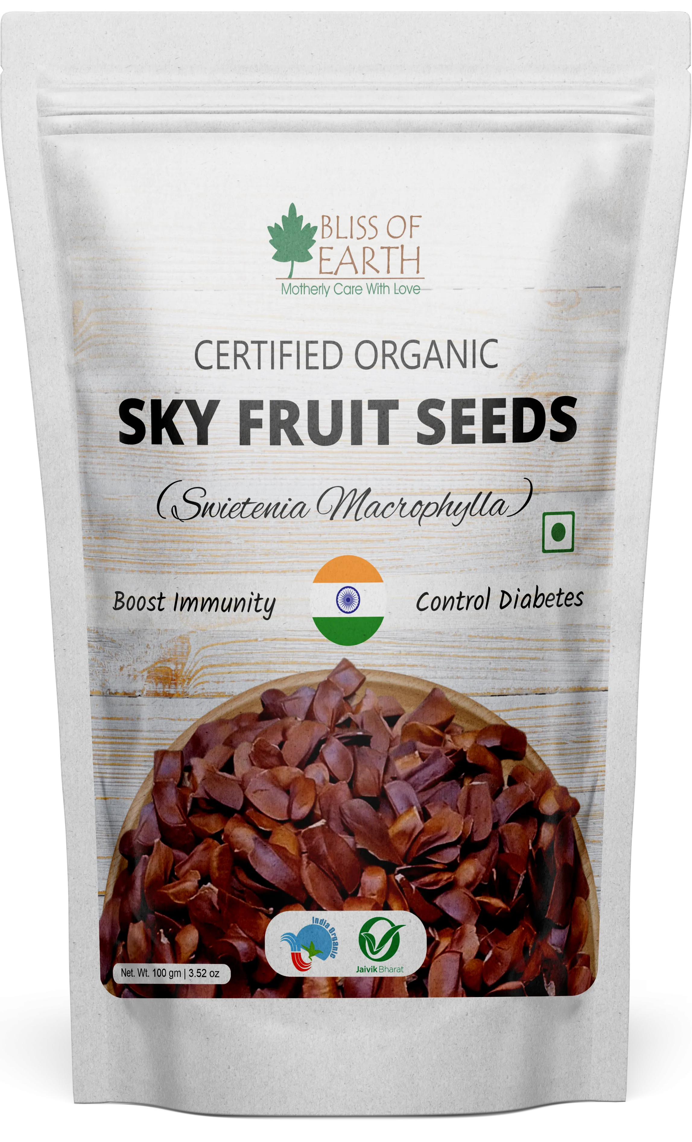 Bliss of Earth Sky Fruit Seeds, Swietenia Macrophylla, Mahogany Seeds, Kadwa Badam Best for Diabetes and Immunity 100GM