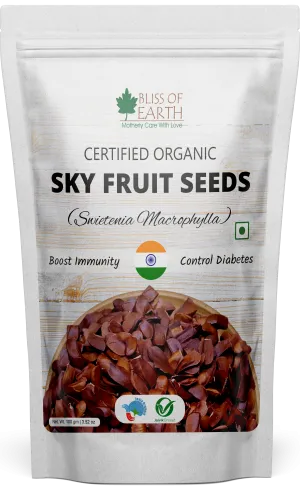 Bliss of Earth Sky Fruit Seeds, Swietenia Macrophylla, Mahogany Seeds, Kadwa Badam Best for Diabetes and Immunity 100GM