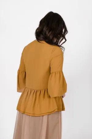 Blouse marguerite moutarde