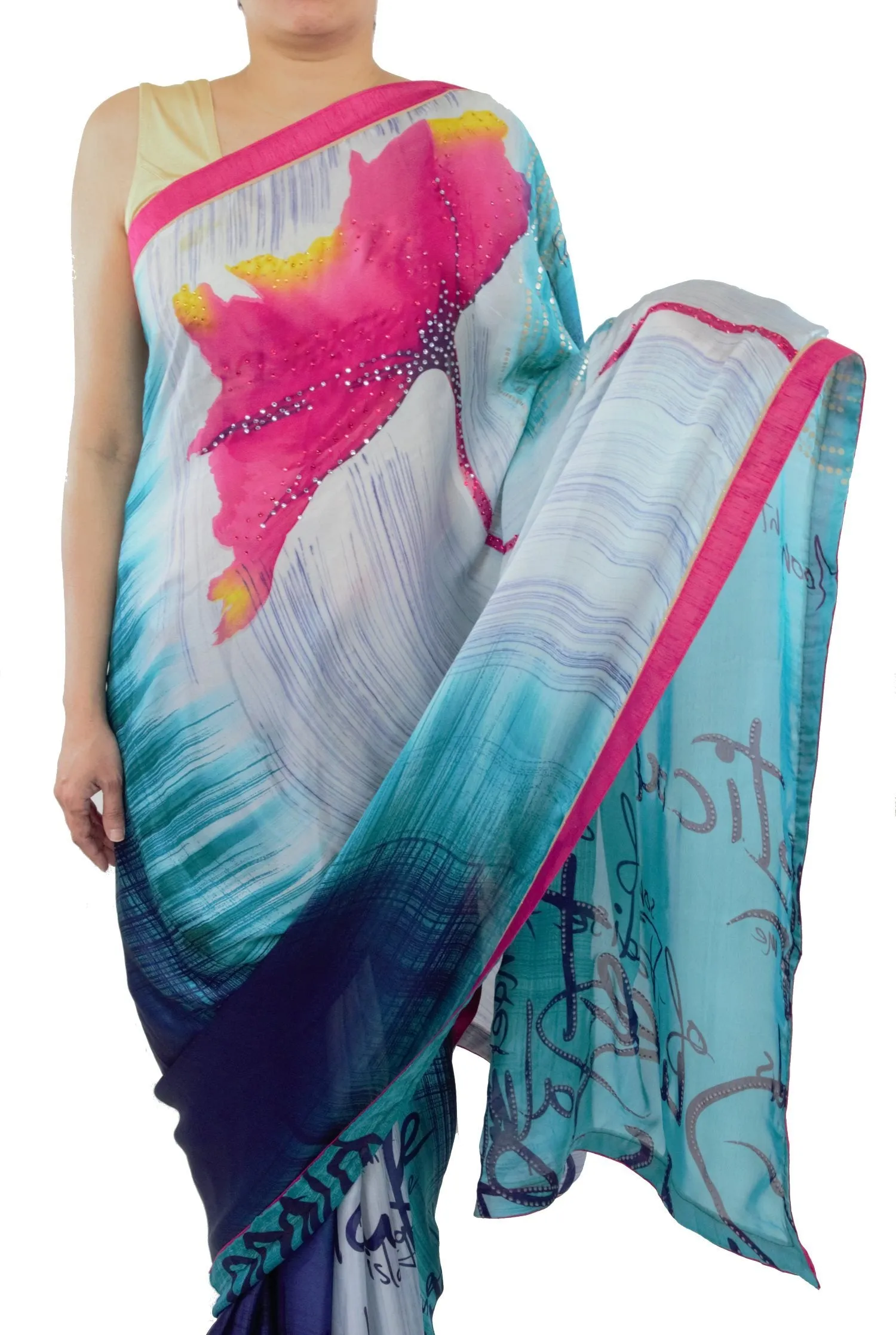 Blue Color Designer Saree