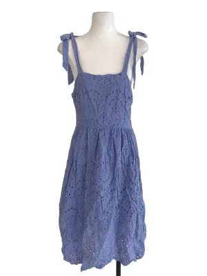 Blue Floral Textured Dress