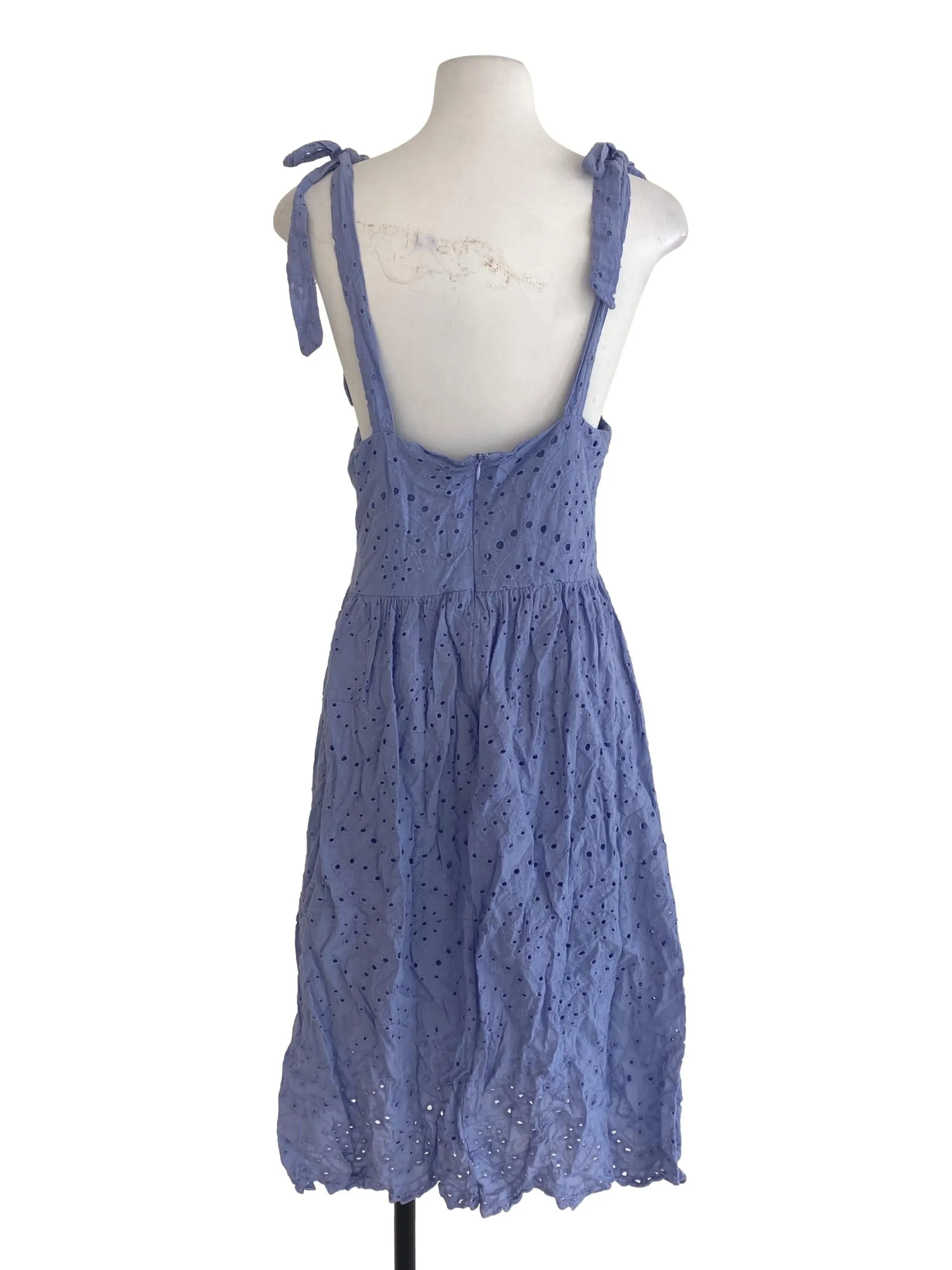 Blue Floral Textured Dress