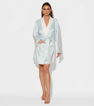 Blue Stripes Short Robe