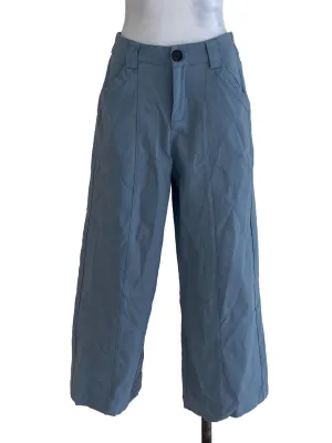 Blue Textured Long Pants