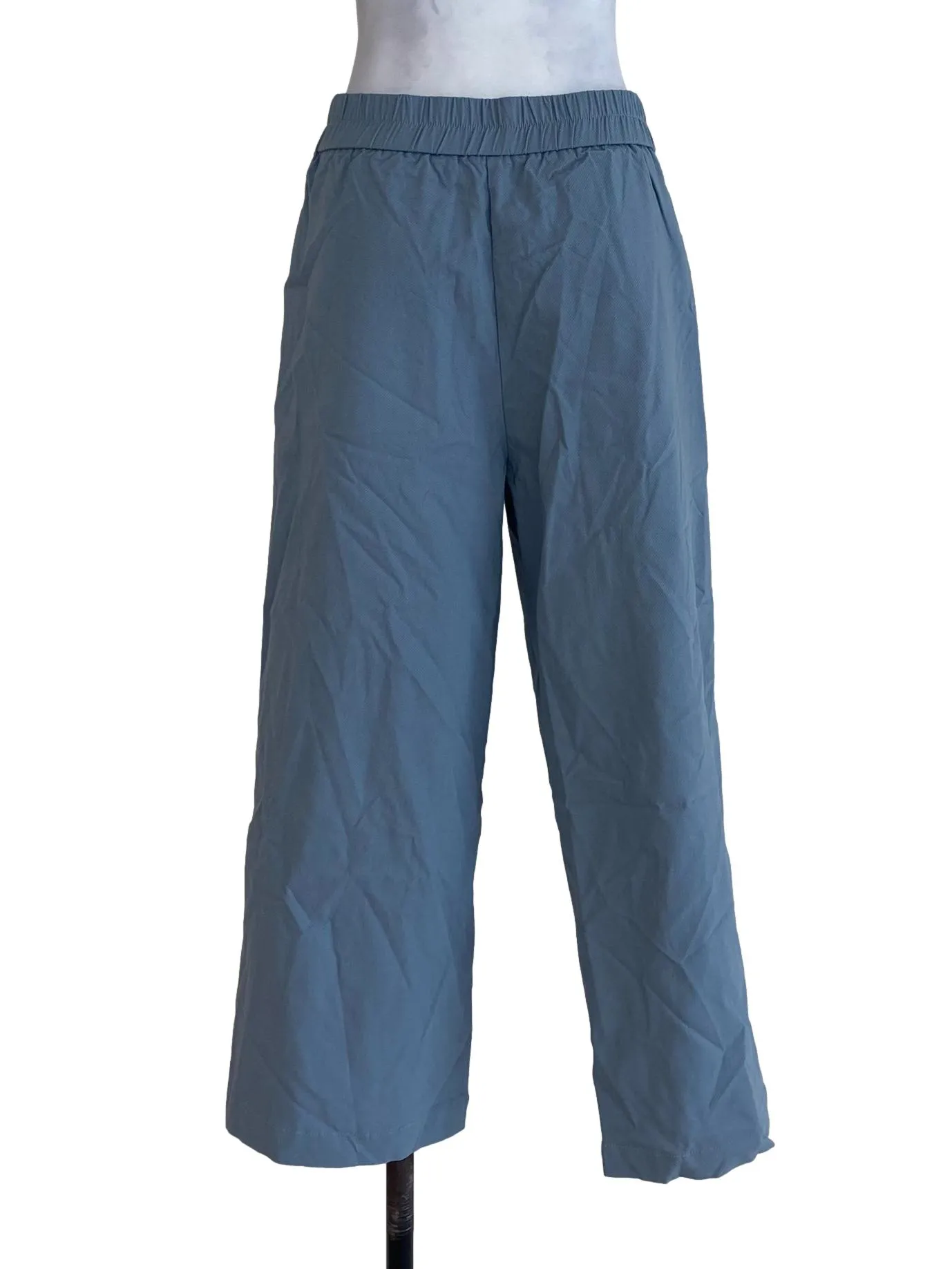 Blue Textured Long Pants