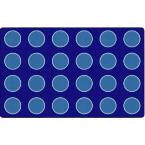 Bold Blue Seating Circles Classroom Rug