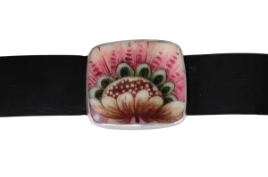 Bold Floral Leather Bracelet