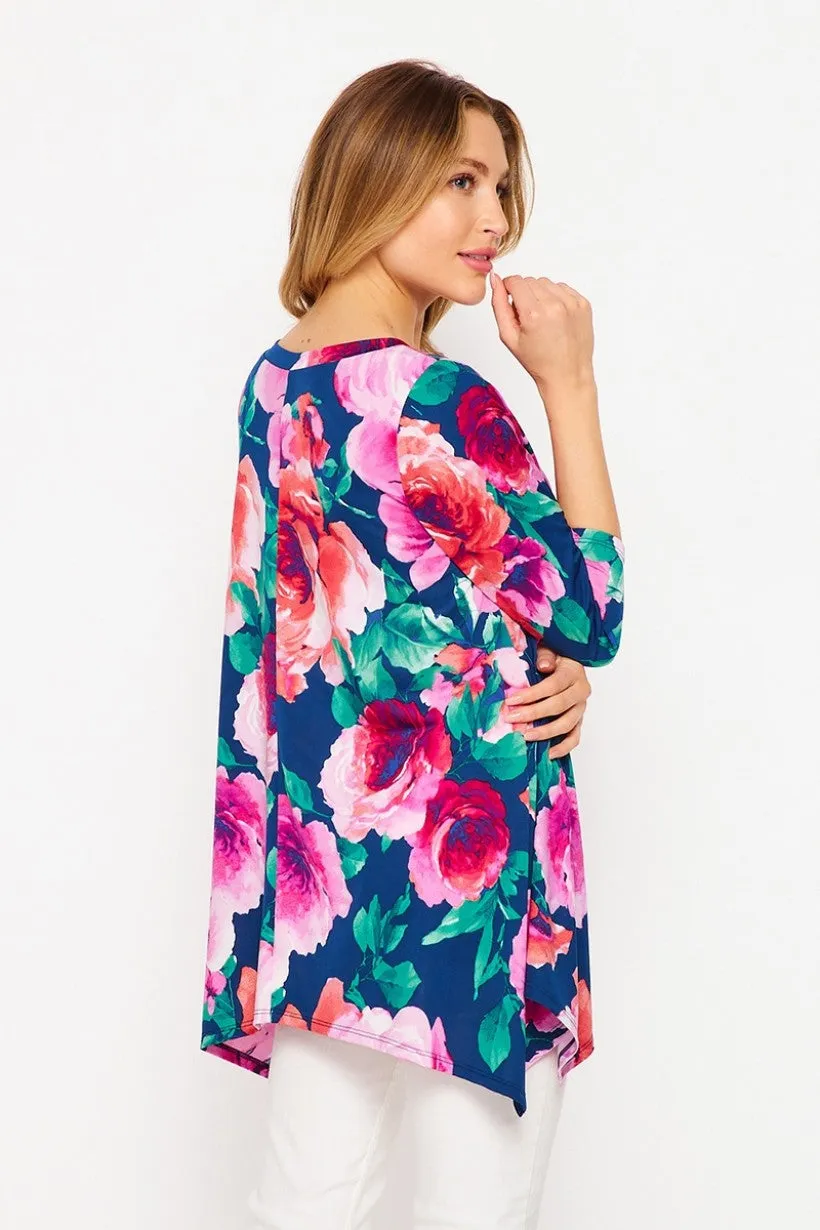 Bold Floral Sharkbite Tunic