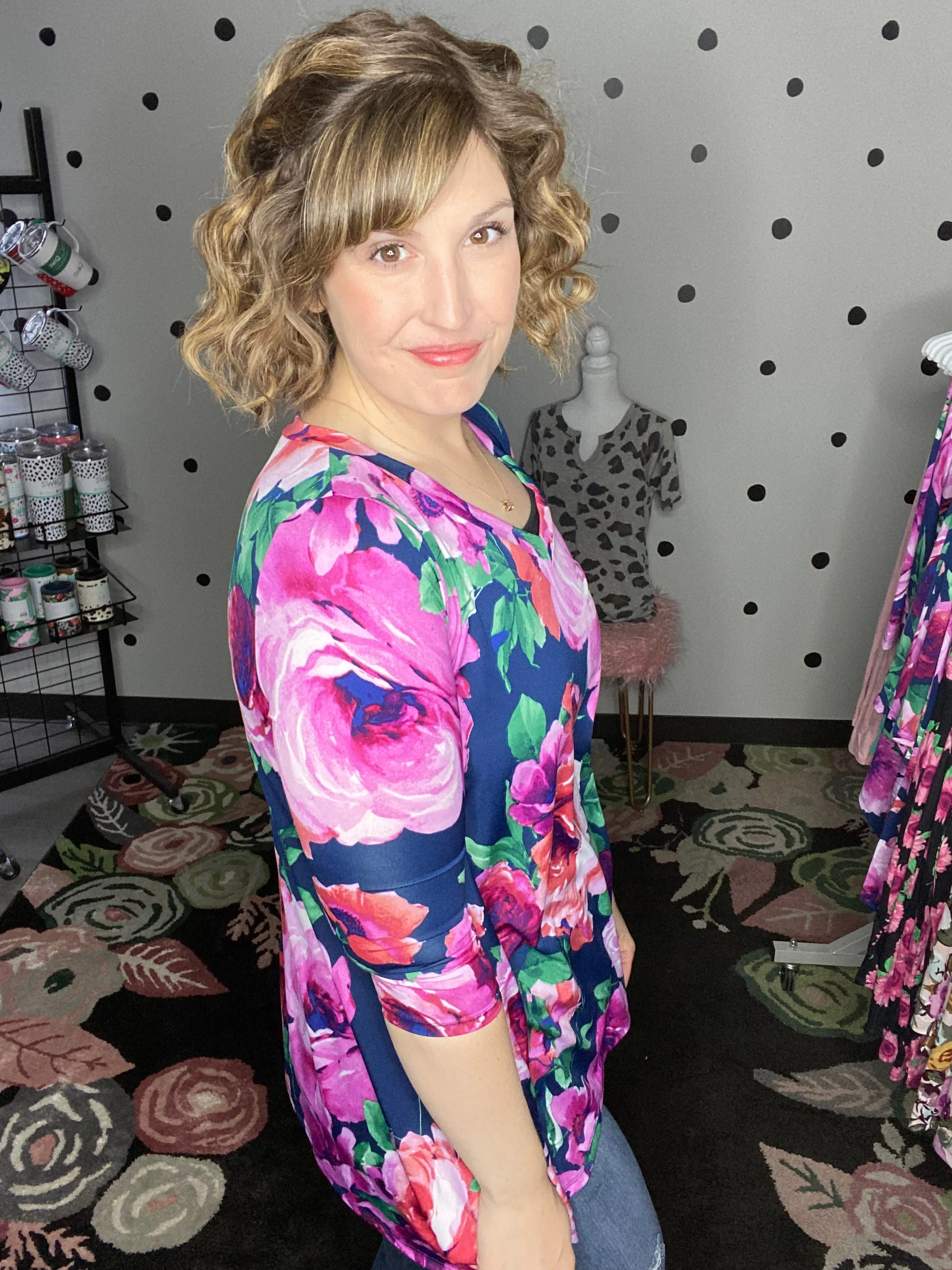Bold Floral Sharkbite Tunic