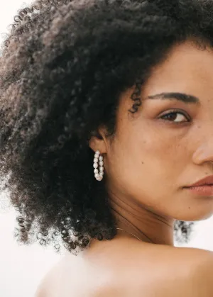 Bold Pearl Hoop Earrings