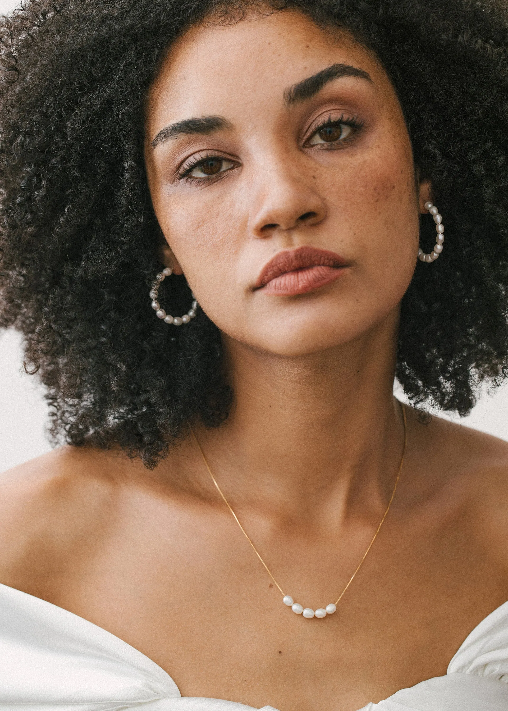 Bold Pearl Hoop Earrings