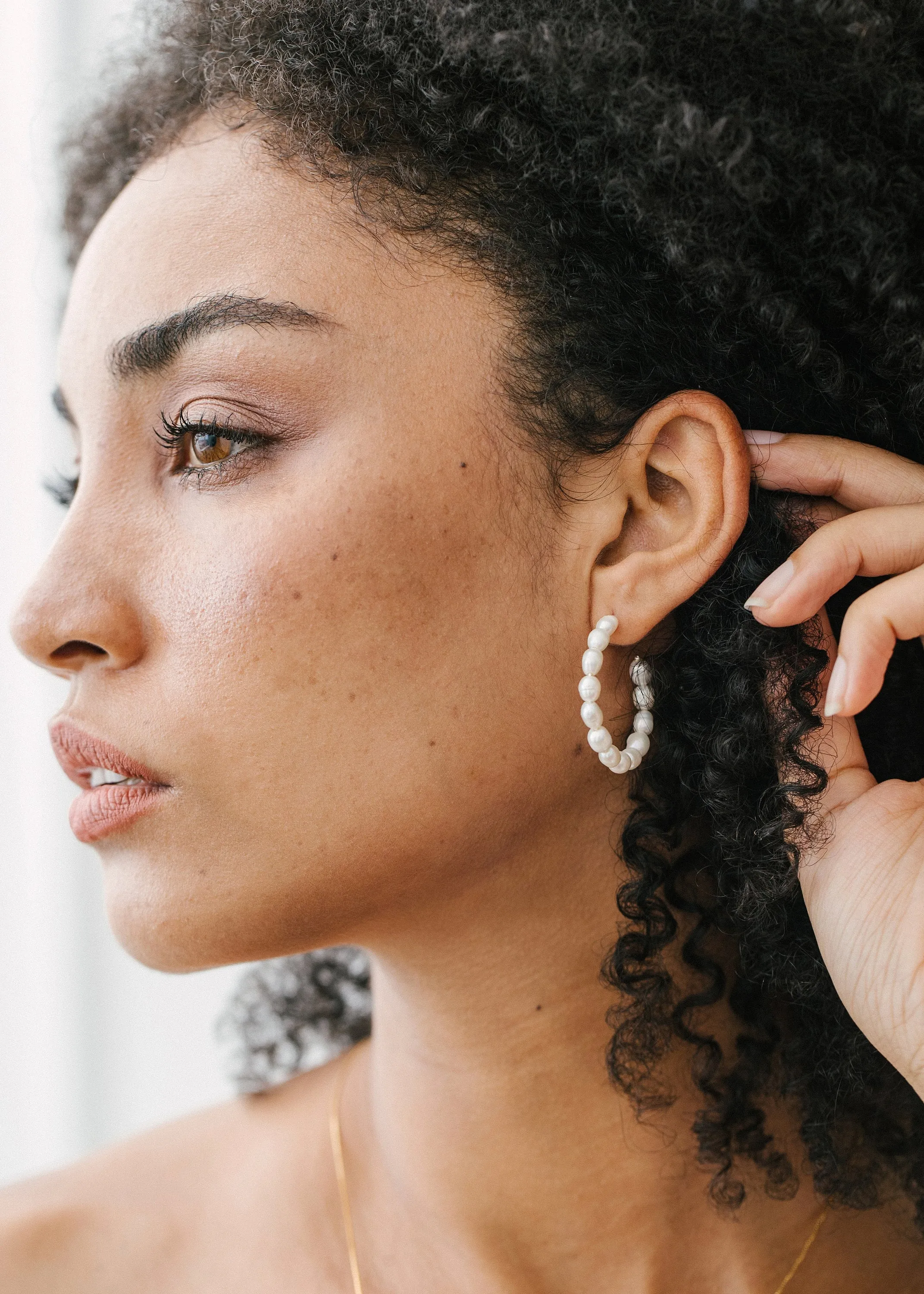 Bold Pearl Hoop Earrings