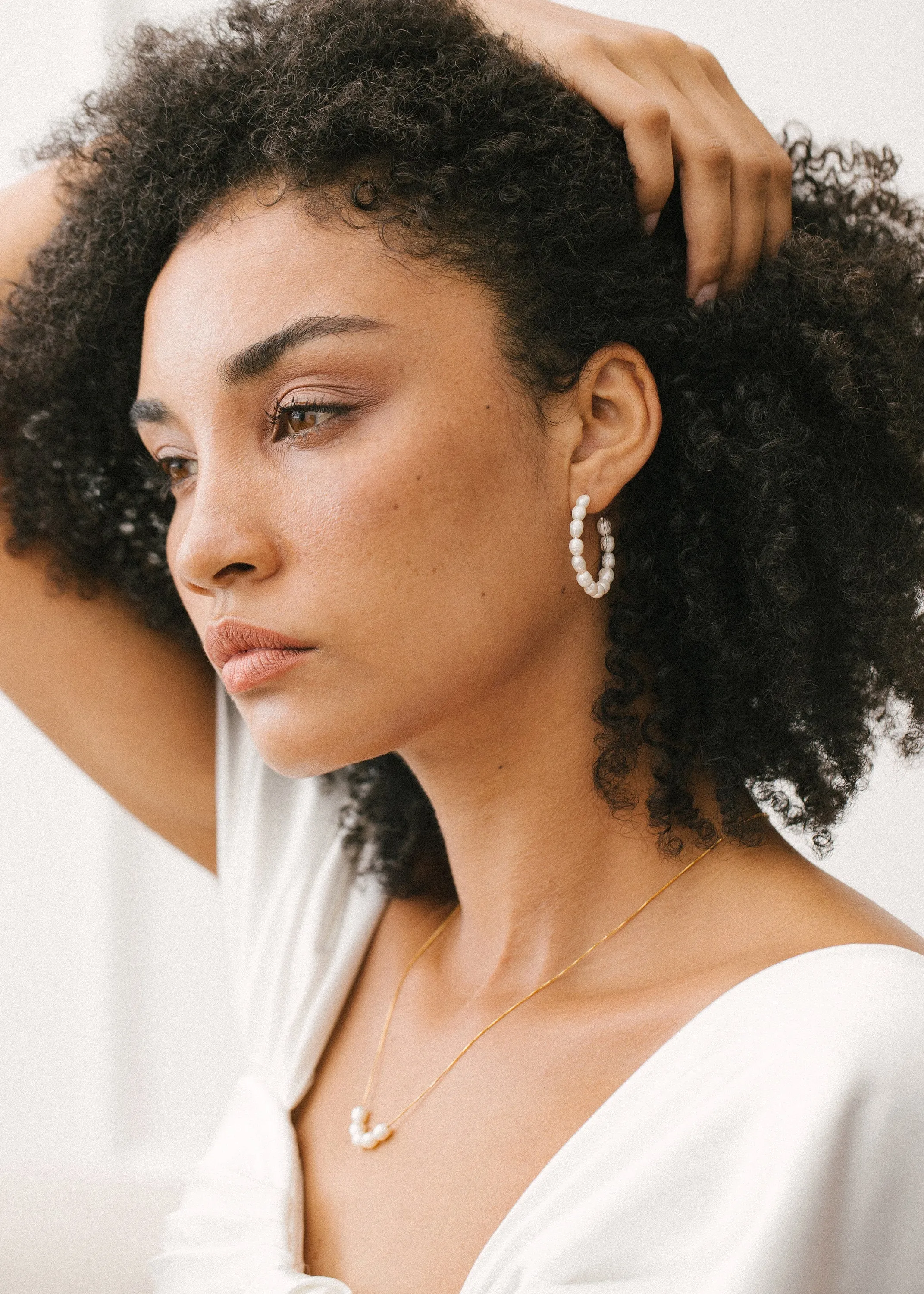 Bold Pearl Hoop Earrings