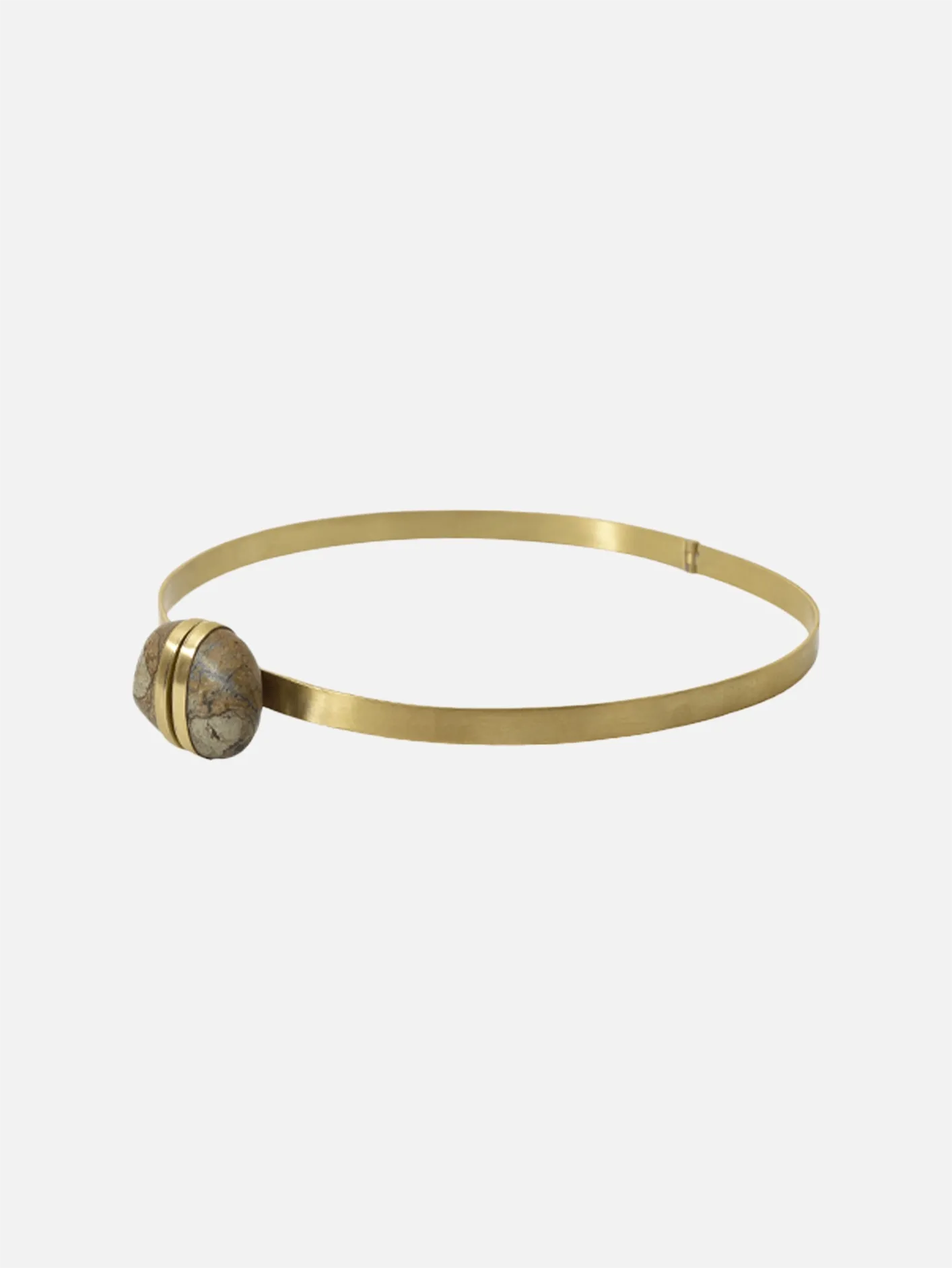 Bold Pebble Cuff Choker - Gold