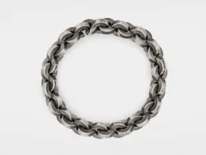 Bold Round Link Chain Bracelet in Sterling Silver