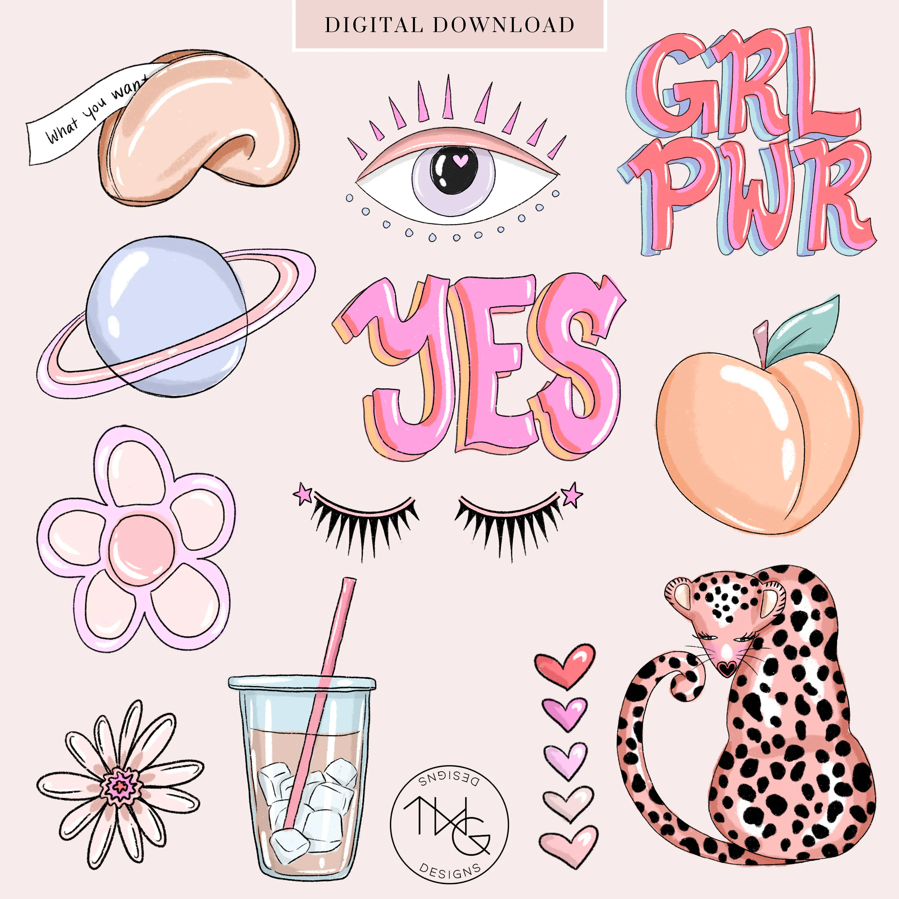 Bold Type Clipart   Pattern Bundle