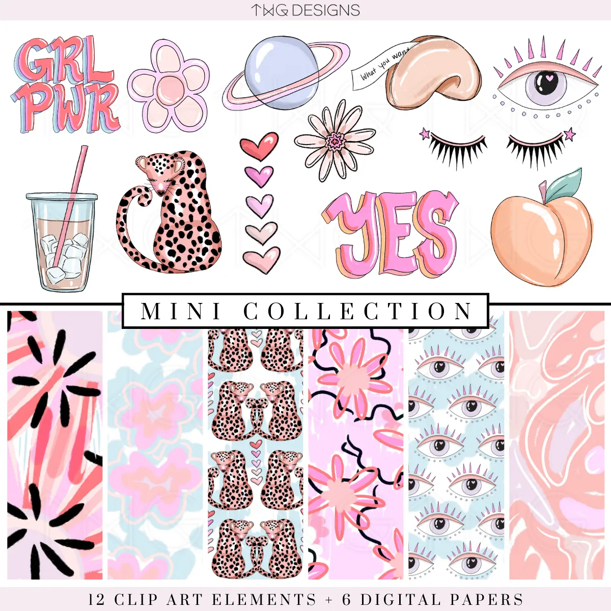 Bold Type Clipart   Pattern Bundle
