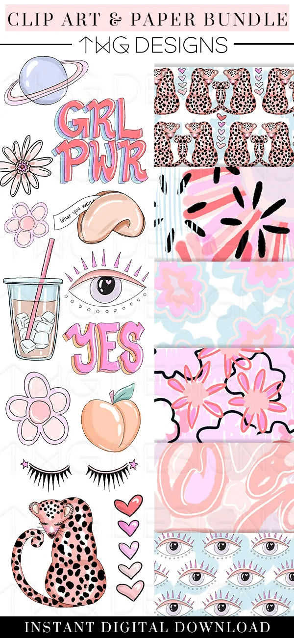 Bold Type Clipart   Pattern Bundle
