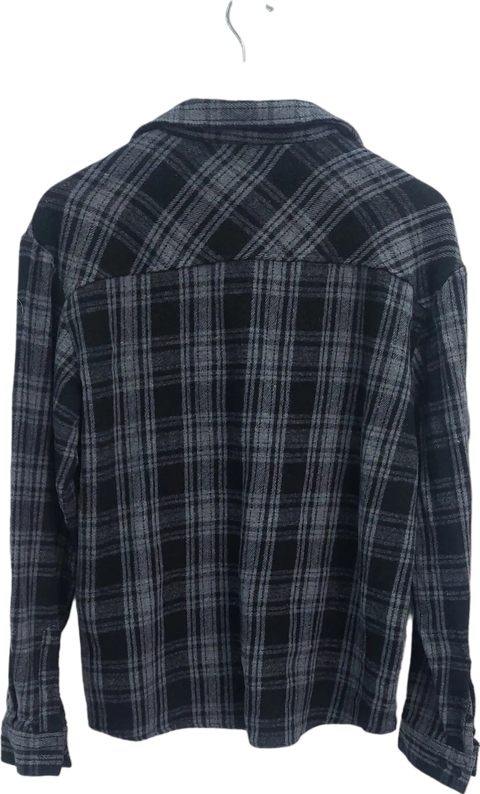 boohooMan Black Checked Flannel Shirt UK S