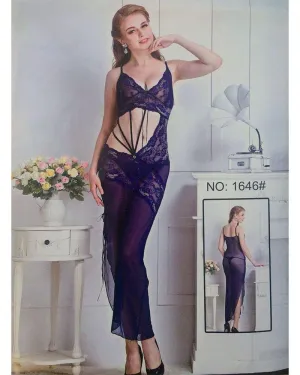 Bridal Sexy See Through Long Nighty - 1646