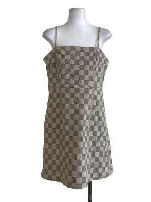 Brown Checked Dress
