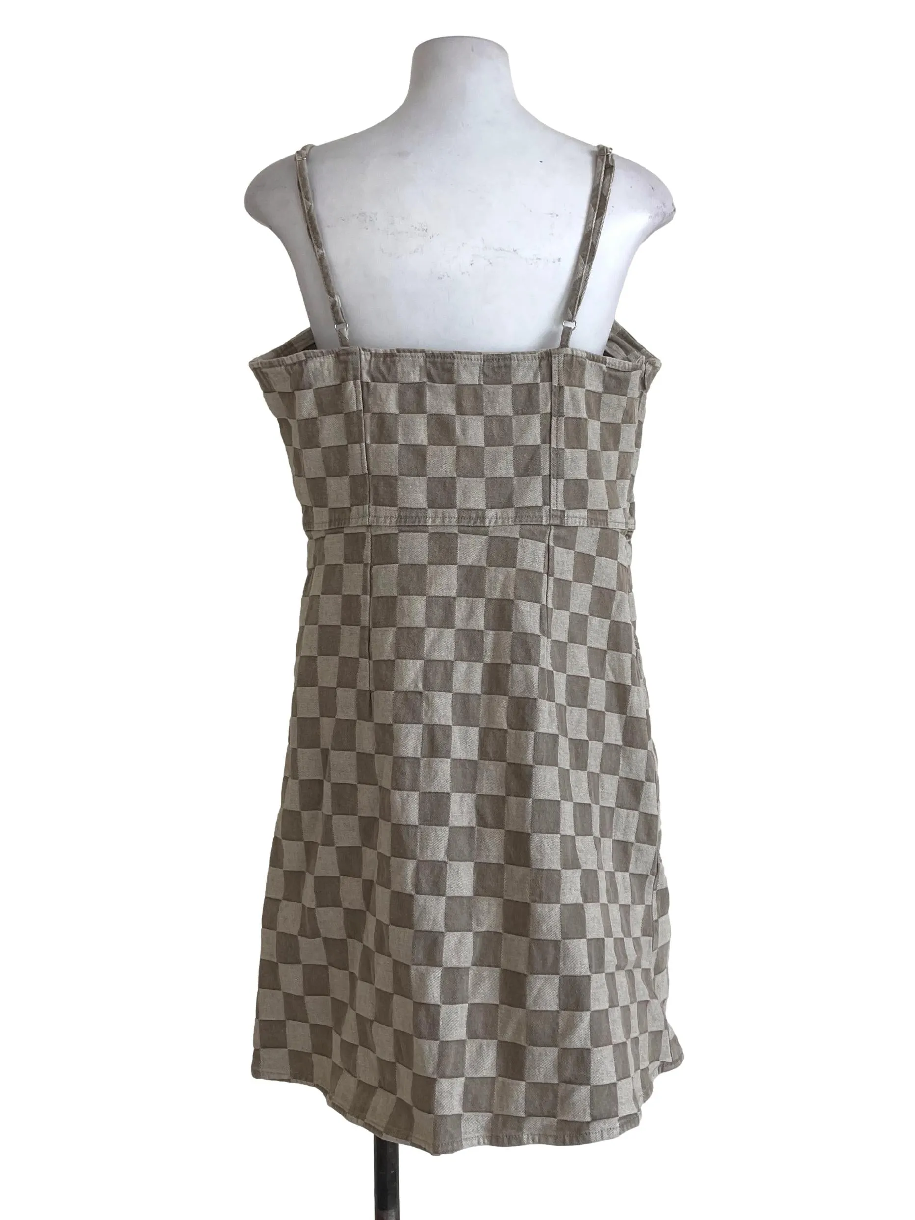 Brown Checked Dress