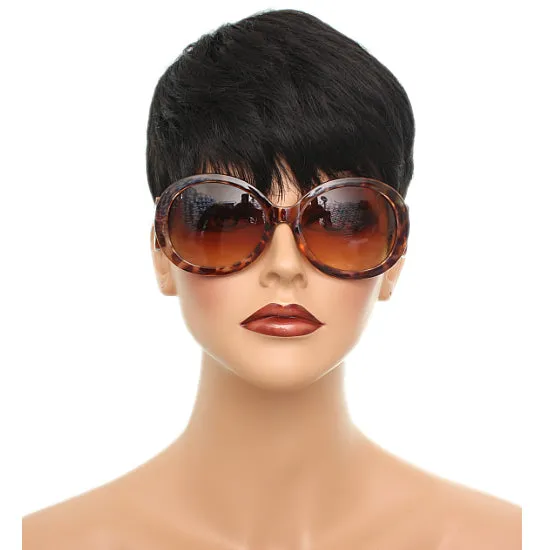 Brown Designer Inspired Cheetah Swirl Sunglasses