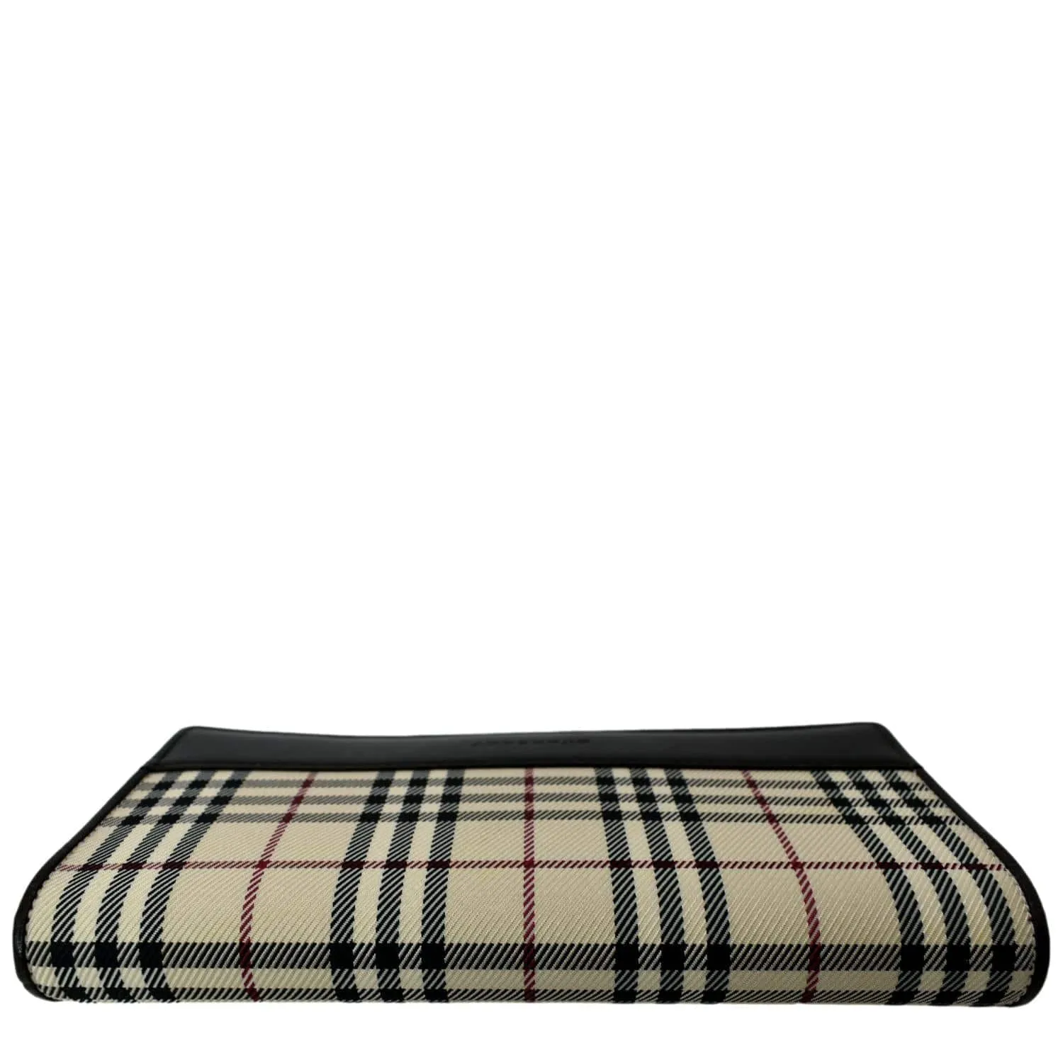 BURBERRY Continental Leather Check Wallet Black