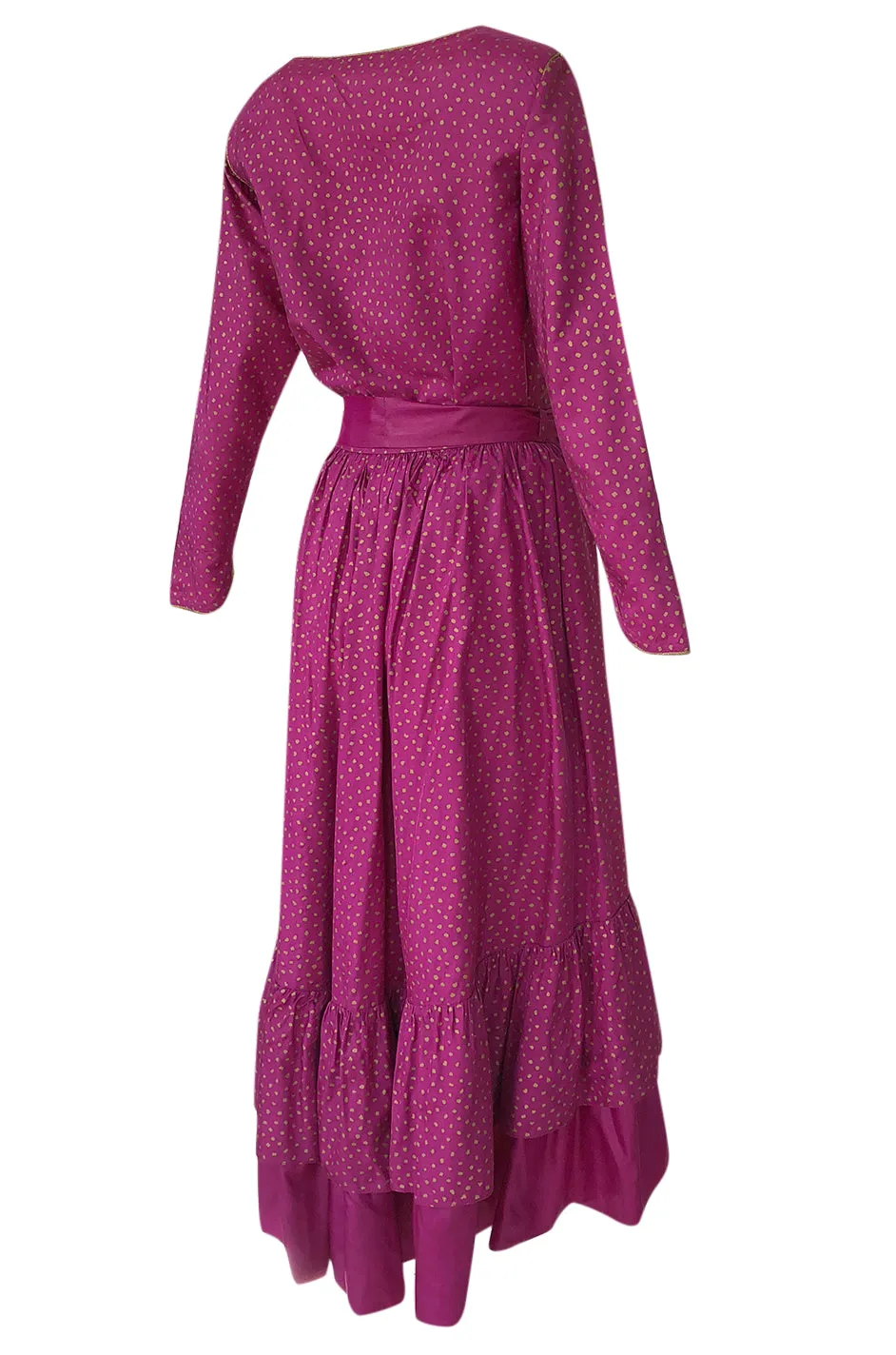 c.1976 Yves Saint Laurent Hand Painted Russian Top & Skirt Set