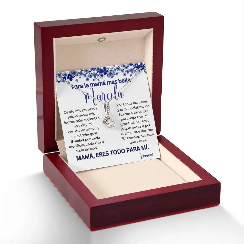 Cadena Radiante de Eterno Encanto: Collar Lazo de Amor para Mamá