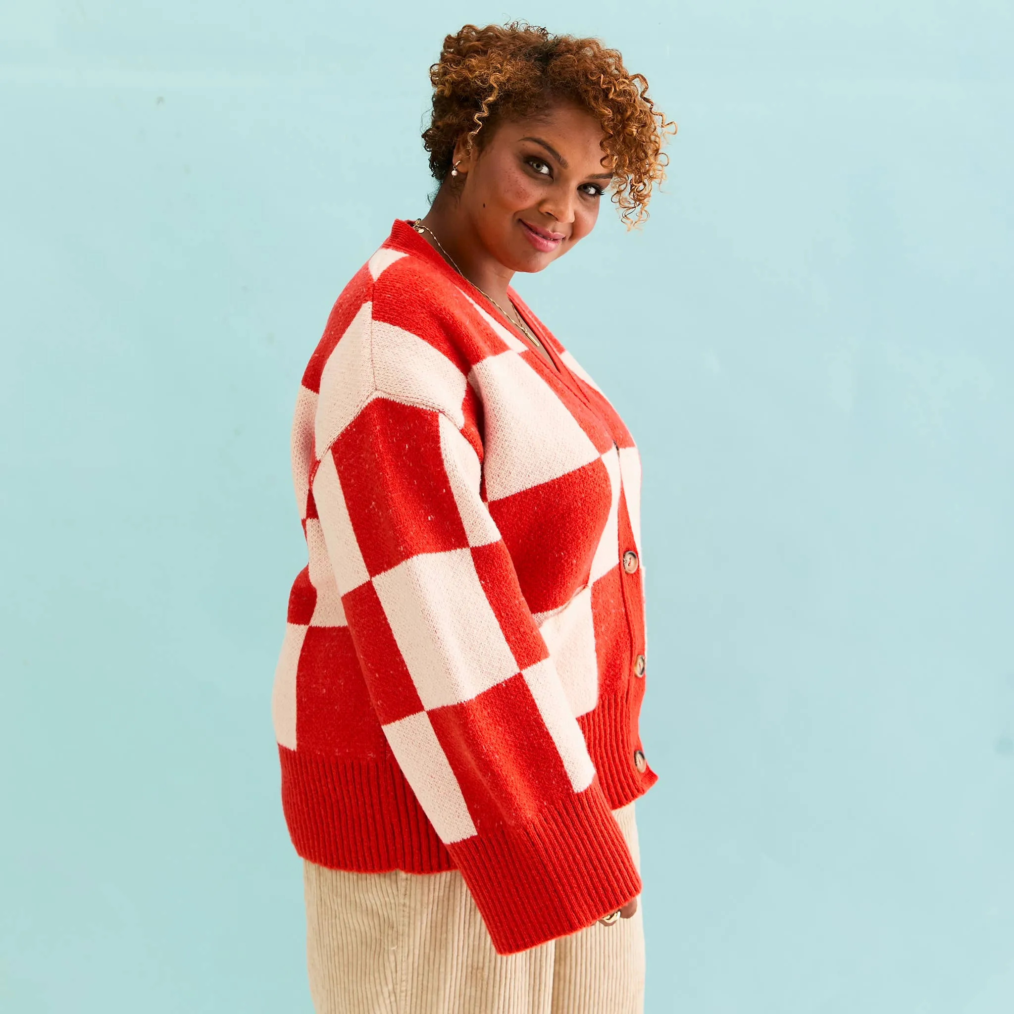 Candice Checked Cardigan Sweater
