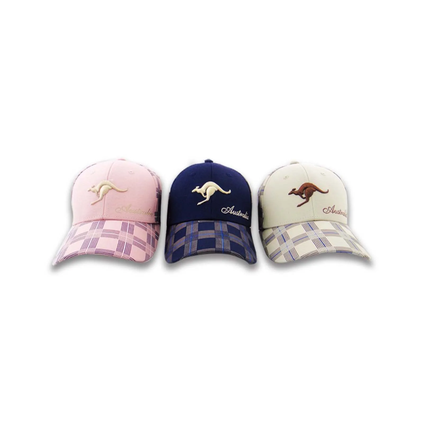 Cap Flying Kangaroo Checked Peak