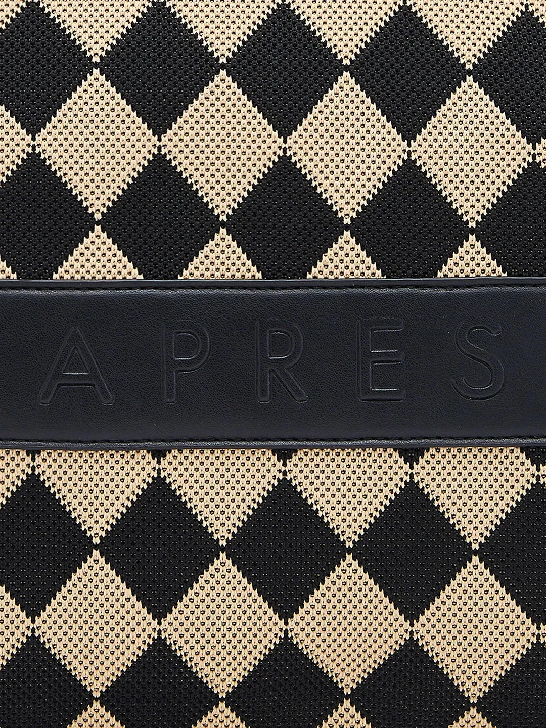 Caprese Checker Medium Black Tote Bag