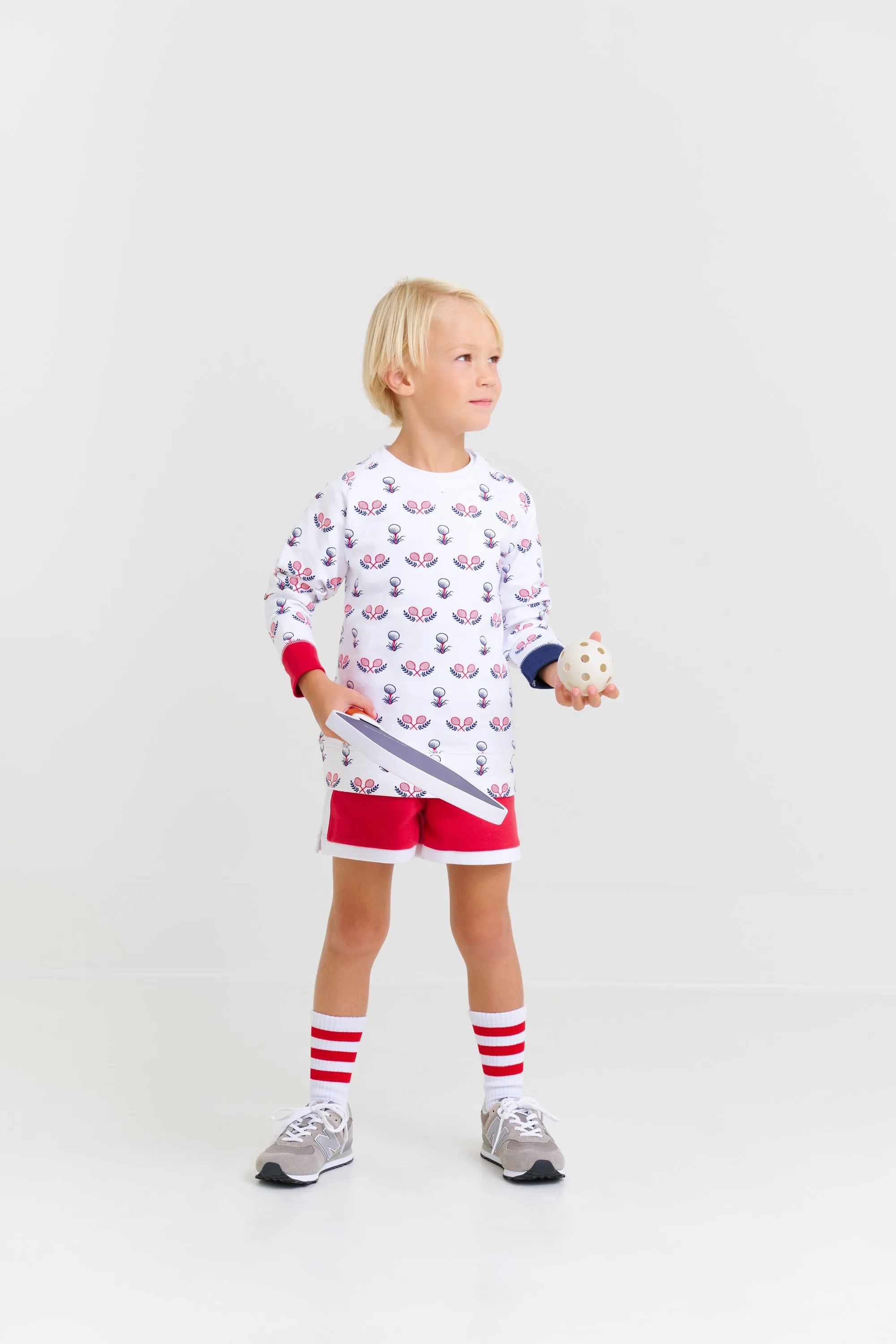 Cassidy Comfy Crewneck (Unisex) - Little Sport with Nantucket Navy and Richmond Red