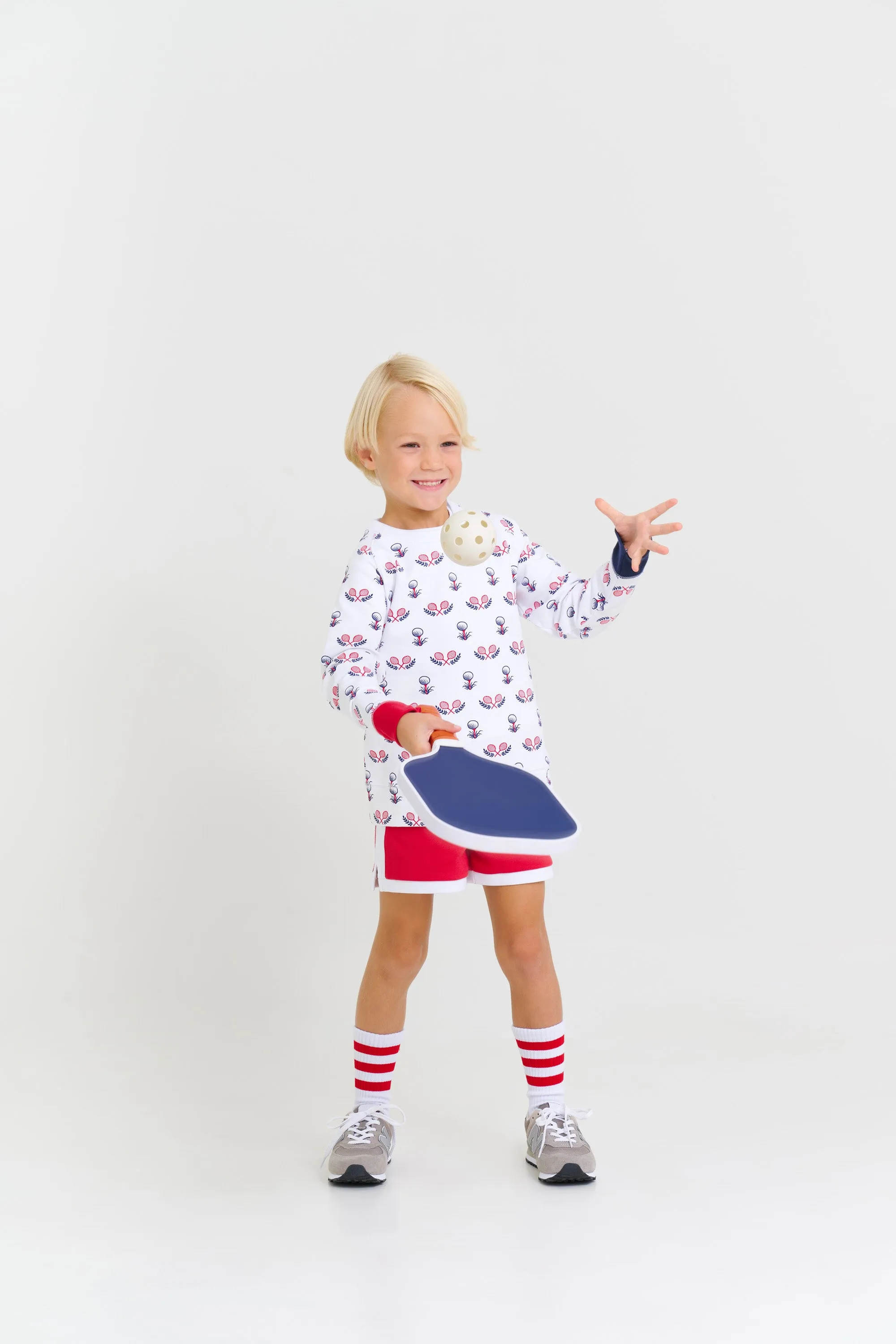 Cassidy Comfy Crewneck (Unisex) - Little Sport with Nantucket Navy and Richmond Red