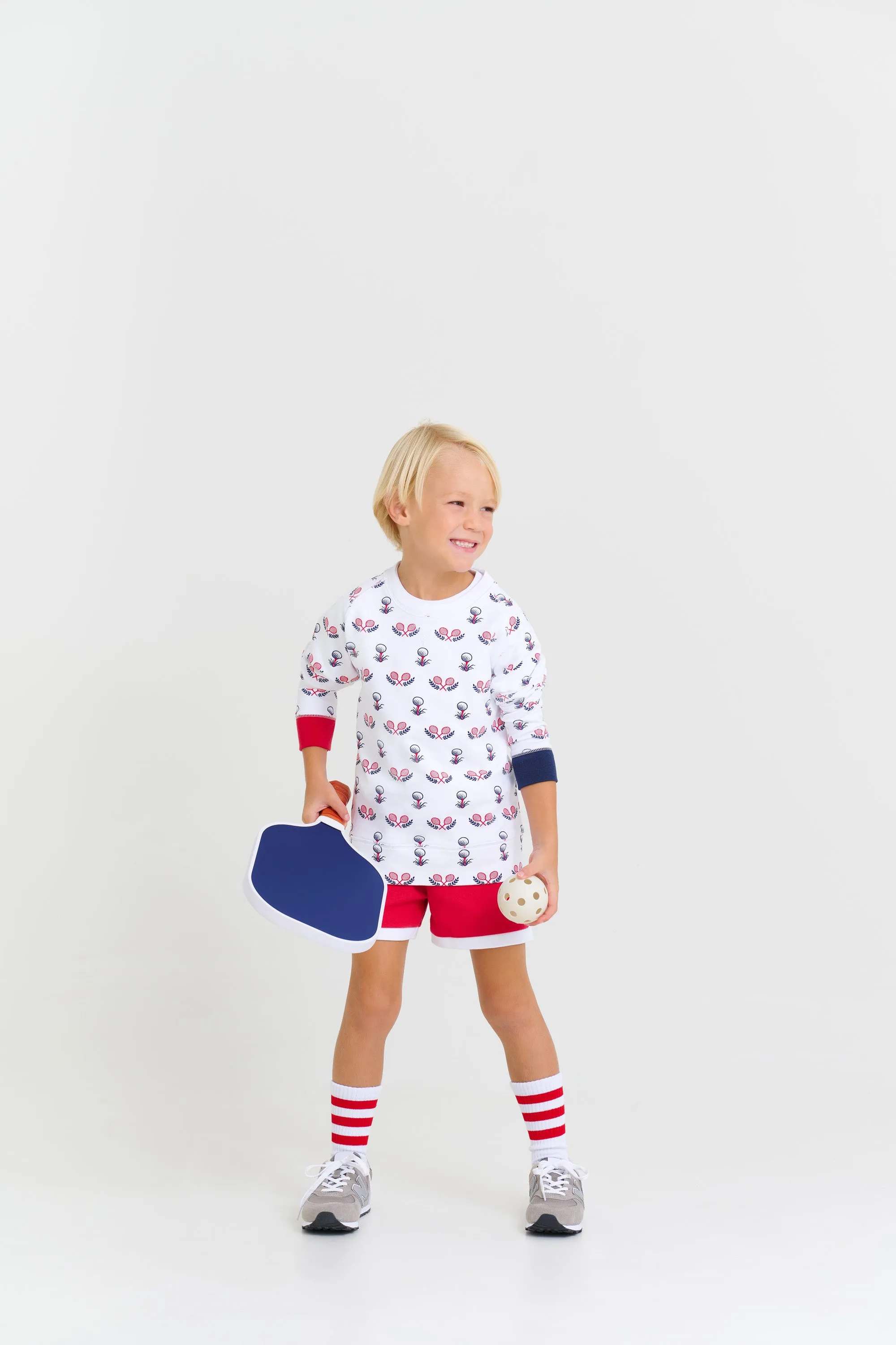 Cassidy Comfy Crewneck (Unisex) - Little Sport with Nantucket Navy and Richmond Red