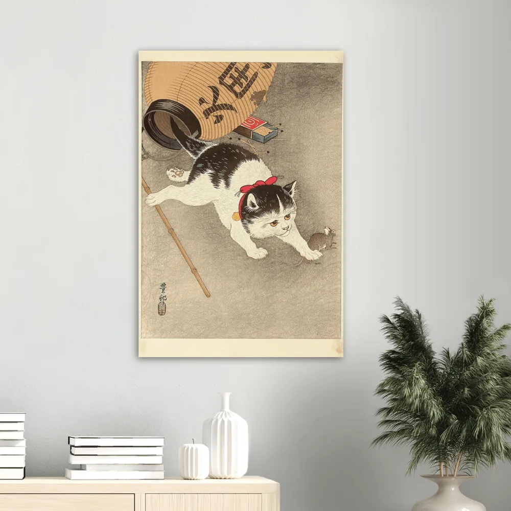 Cat Catching Mouse - Ohara Koson