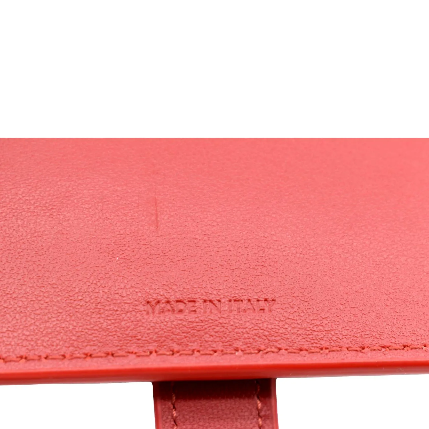 CELINE Medium Strap Grained Calfskin Leather Wallet Red